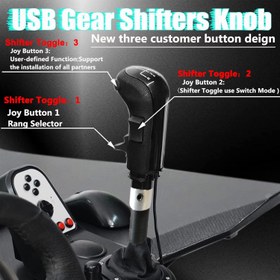 تصویر Obokidly Upgrade USB Gearshift Knob Support G29 G27 G25 for PXN A10 Compatible with PC for ATS amp ETS2 Racing Shifter THRUSTMASTER TH8A (USB Gearshift Knob Black) - ارسال 15 الی 20 روز کاری 