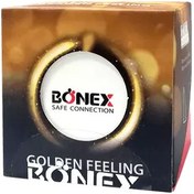 تصویر کاندوم بونکس احساس طلايي بسته 12 عددی Bonex golden feeling condoms