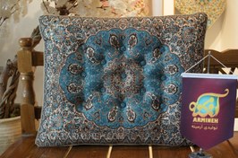 تصویر پشتی سنتی ترمه نیلوفر آبی 