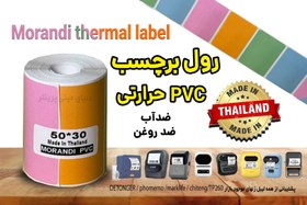 تصویر لیبل حرارتی رنگی طرح موراندی B اندازه 30*50 میلیمتر جنس PVC پاره نشو ضدآب ، چاپ بسیار شفاف و عالی THRMAL PAPER MORANDI COLOR WARM PVC WATER PROOF 30*50 mm