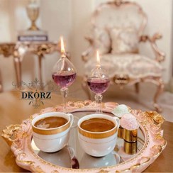 تصویر شمع ست دوتایی مدل رز اشکی Double candle set, teardrop rose model