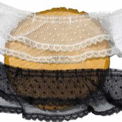 تصویر دانتل شیفون طرح چیندار دو لایه خالدار (کد 46) 