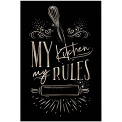 تصویر فرشینه آشپزخانه طرح my kitchen my rules kitchen rug my kitchen my rules