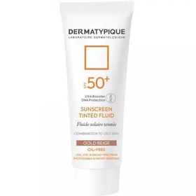 تصویر کرم ضد آفتاب رنگی درماتیپیک مناسب پوست مختلط و چرب SPF50 حجم 50 میل- رنگ بژ طلایی 