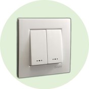 تصویر کلید دو پل توکار | مدل آسا دلند Two-Circuit Switch Illuminated