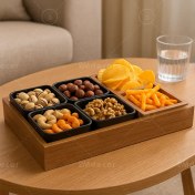 تصویر سینی پذیرایی چوبی دست ساز 