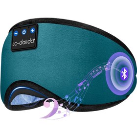 تصویر ماساژور چشم و هدفون خواب LC-Dolida 3D LC-Dolida Sleep Headphones 3D Cyan