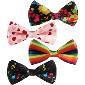 تصویر پاپیون چاپی برند برند generic Printed bow tie Colorful black and white bow cartoon adult trendy bow tie show party accessories