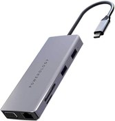 تصویر هاب 11 پورت USB-C پاورولوجی مدل P11CHBGY 6 ماه گارانتی اپل گلشن بدون آسیب فیزیکی, Gray 