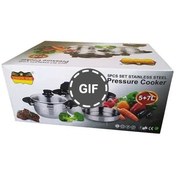 تصویر زودپز رومانتیک هوم ظرفیت ۷ لیتر با بدنه استیل 