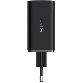 تصویر شارژر دیواری بیسوس مدل GAN6 PRO 65W به همراه کابل USB-C OS-Baseus GaN6 Pro Fast Charger 2C+2U 65W EU Cluster Black((With:Mini White Cable Type-C to Type-C 100W(20V/5A) 1m P10162701113-00