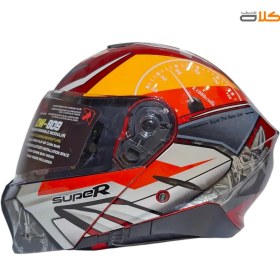 تصویر کلاه کاسکت فک متحرک TOP+ مدل 809 رنگ قرمز TOP+ helmet with removable jaw, model 809, red color