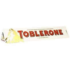 تصویر تابلرون شکلات سفید با عسل و مغز بادام 100 گرم | Toblerone white chocolate with honey and almond nougat 
