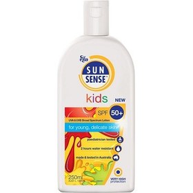 تصویر لوسیون ضد آفتاب کودکان سان سنس کیدز SPF50 کیووی ایگو 250 میلی لیتر Ego Sunsense sunscreen Kids