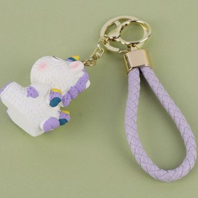 تصویر جاکلیدی سنگی طرح اسب تک شاخ Keychain Pendant