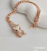 تصویر بدلیجات دستبند ژوپینگ اورجینال طلایی زنانه کارتیر کله ببر نگیندار کد DSB18343W 