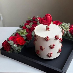 تصویر کیک تولد با گل کرومی 