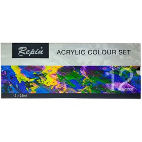 تصویر رنگ اکریلیک 12 رنگ رپین رنگ اکریلیک 12 رنگ رپین مدل 901006 حجم 22 میلی لیتر