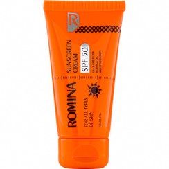 تصویر کرم ضد آفتاب spf 50 بی رنگ 50 میل رومینا Romina Sun Screen Cream For All Skin Spf 50 50ml