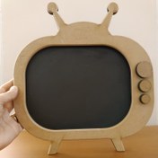 تصویر تخته سیاه چوبی مدل تلویزیون سایز کوچک خام و بدون رنگ مناسب سیسمونی و عکاسی رنگاچوب 