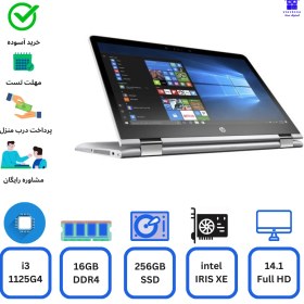 تصویر لپ تاپ Hp Pavilion 14 X360 Core i3-1125G4 16gb ddr4 256gb ssd intel iris xe استوک اچ پی پاویلیون14ایکس360، 14.1 اینچ 