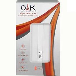 تصویر شارژر همراه پاوربانک OAK مدل PV-20 ظرفیت 20000 میلی آمپر ساعت فست شارژ Power Bank Oak 20000MA