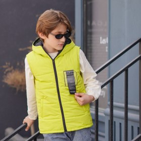 تصویر جلیقه پافر کلاهدار بچگانه 5 الی 15 سال Pofer Sport