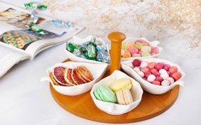 تصویر اردو خوری برگی چوب سرامیک 