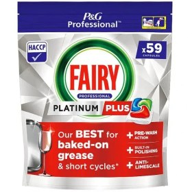 تصویر قرص ماشین ظرفشویی فیری مدل Platinum Plus بسته ۵۹ عددی 