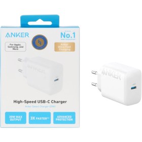 تصویر شارژر دیواری فست تک پورت ANKER مدل A2347 با توان 20W و تکنولوژی IQ3 