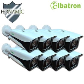 تصویر پکیج 8 کانال دوربین مداربسته آلباترون 2 مگ کیس فلزی دید در شب 80 متر Albatron Albatron cctv Package