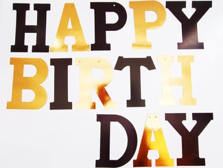 تصویر ریسه تولد طلایی مشکی براق 