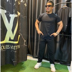 تصویر تیشرت مردانه بیسیک مشکی سایز ۲XL تا ۳XL 