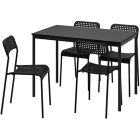 تصویر میز و صندلی 4 نفره مشکی 110x67 سانتی متری ایکیا مدل IKEA SANDSBERG / ADDE ا IKEA SANDSBERG / ADDE table and 4 chairs black 110x67 cm IKEA SANDSBERG / ADDE table and 4 chairs black 110x67 cm