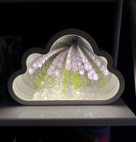 تصویر آینه بینهایت طرح ابر و گل - ۲۰سانت Infinity mirror of cloud and flower design