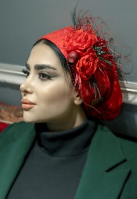 تصویر توربان بغل گلدار قرمز ویژه یلدا 