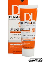 تصویر کرم ضد آفتاب رنگی SPF50 درمالیفت پوست چرب 40 میلی لیتر ضد آفتاب صورت مدل - سانلیفت ر چرب SPF 50 حجم 40 میلی لیتر برند درمالیفت