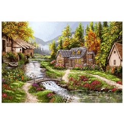 تصویر نخ و نقشه تابلو فرش منظره کد 23255 