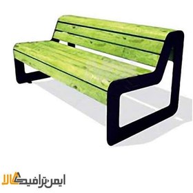 تصویر نیمکت چوب با پایه فلز 