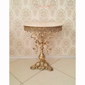 تصویر میز تلفن آلیاژ آلومینیوم طراحی شکیل قطر ۴۰ در ۵۵ 