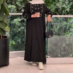 تصویر پیراهن زنانه فهیمه/شانتون - مشکی Pirahan