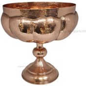 تصویر کاسه مسی سلجوقی پایه دار 