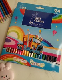 تصویر مداد رنگی ۲۴ رنگه جلد مقوایی مستر کلاسیک - شکل۲ 