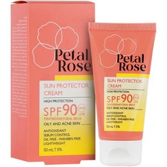 تصویر کرم ضد آفتاب پتال رز SPF90 مناسب پوست چرب 50 میلی لیتر Petal Rose Tinted Sun Protector Cream SPF90 For Oily Skin 50 ml