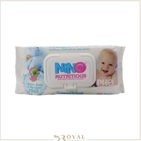 تصویر دستمال مرطوب کمر باریک پاک کننده کودک حاوی عصاره کالاندولا Nino Nino Calendula Baby Wet Wipes