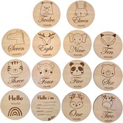 تصویر استند ماهگرد کودک طرح حیوانات جنگل بسته 14 عددی 