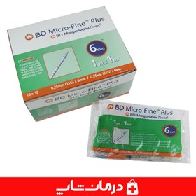 تصویر سرنگ انسولین بی دی مدل Micro-Fine plus حجم 1 میلی لیتر 100 واحدی بسته 100 عددی BD Micro-Fine Insulin Syringe 1ml