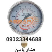 تصویر گیج فشار پایین ویکا صفحه 63mm اتصال برنجی از زیر فشار انتخابی 