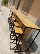 تصویر میز بار کافه و صندلی چوبی کد 0901 