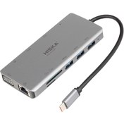 تصویر هاب 11 پورت usb-c هیسکا مدل HR55 HISKA HR55 11port USB-C HUB